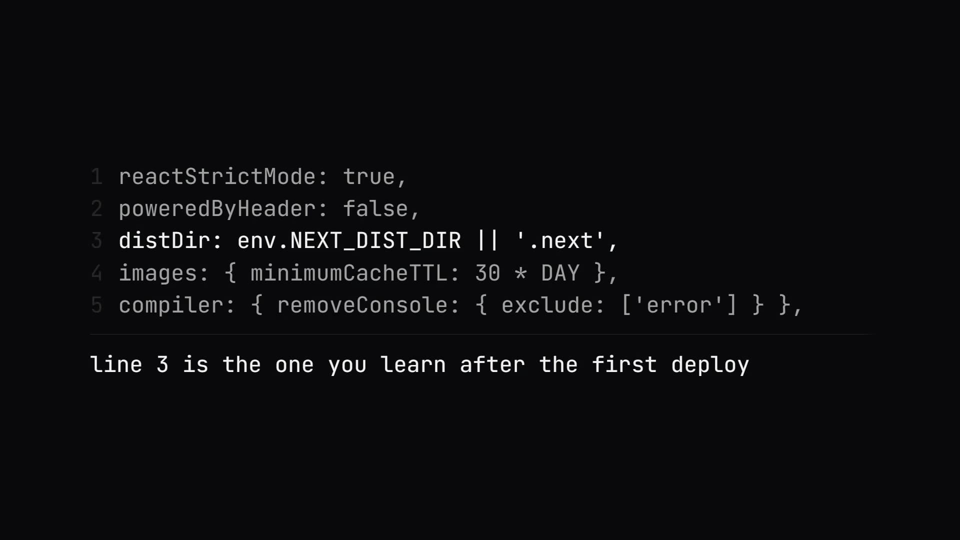 Screenshot · the Next.js setting you only learn after the first deploy